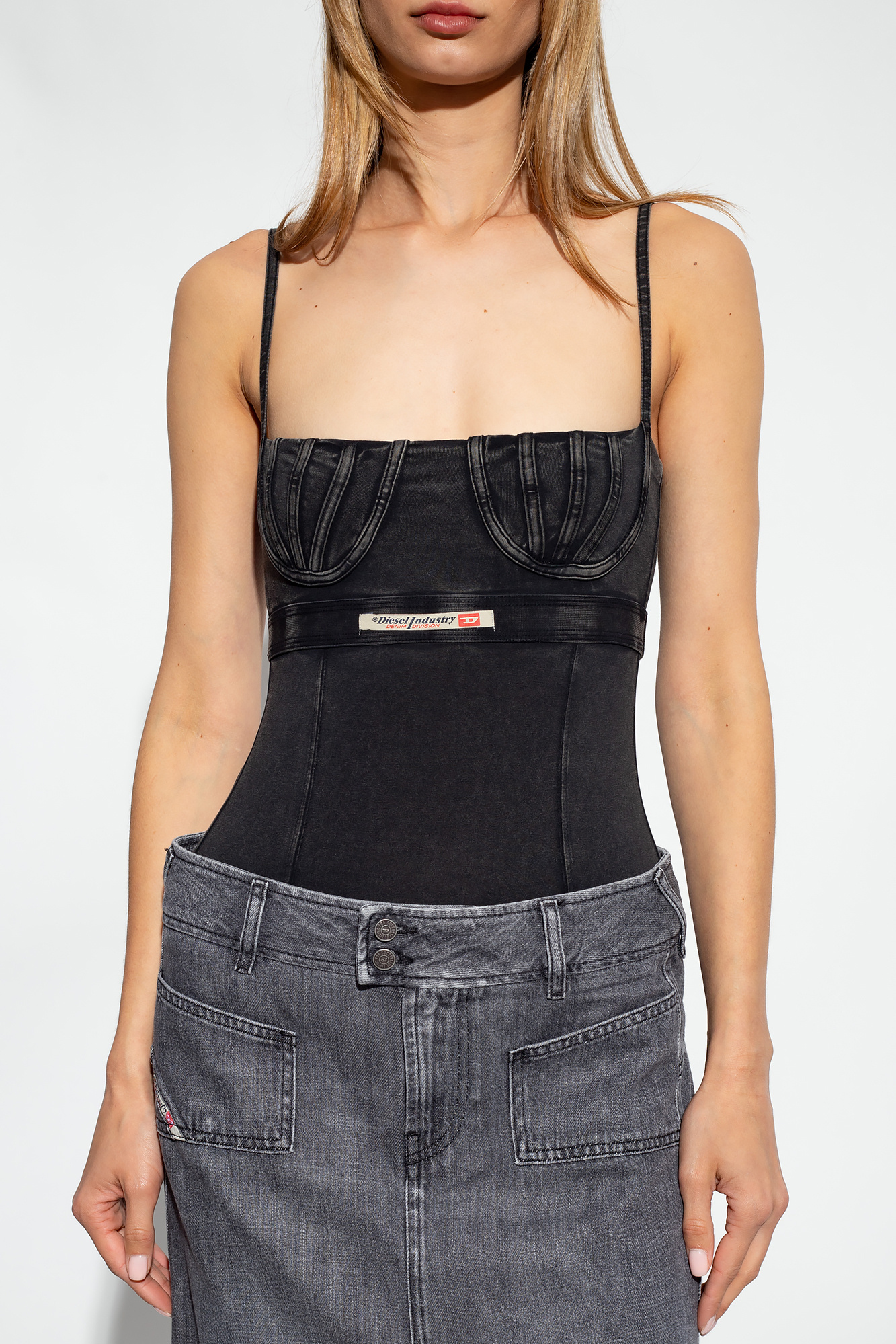 DIESEL｜SLEEVELESS (A15372 0CLBR 100) Men's Tank top with metallic Oval D | White | Diesel